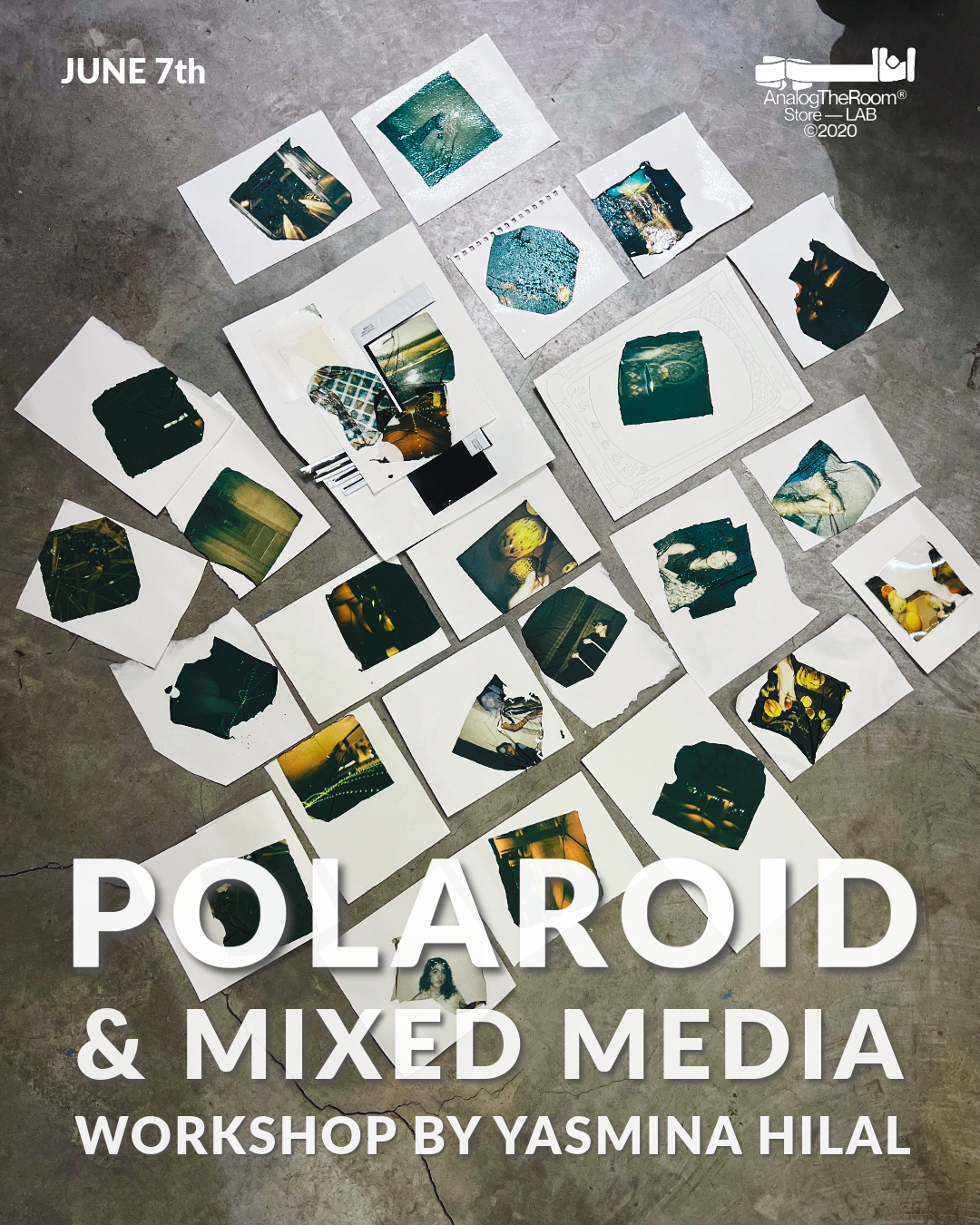 Polaroid Emulsion Lift & Mixed Media Workshop with Yasmina Hilal
